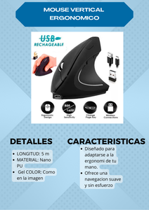 Mouse Ergonómico Inalámbrico Pro